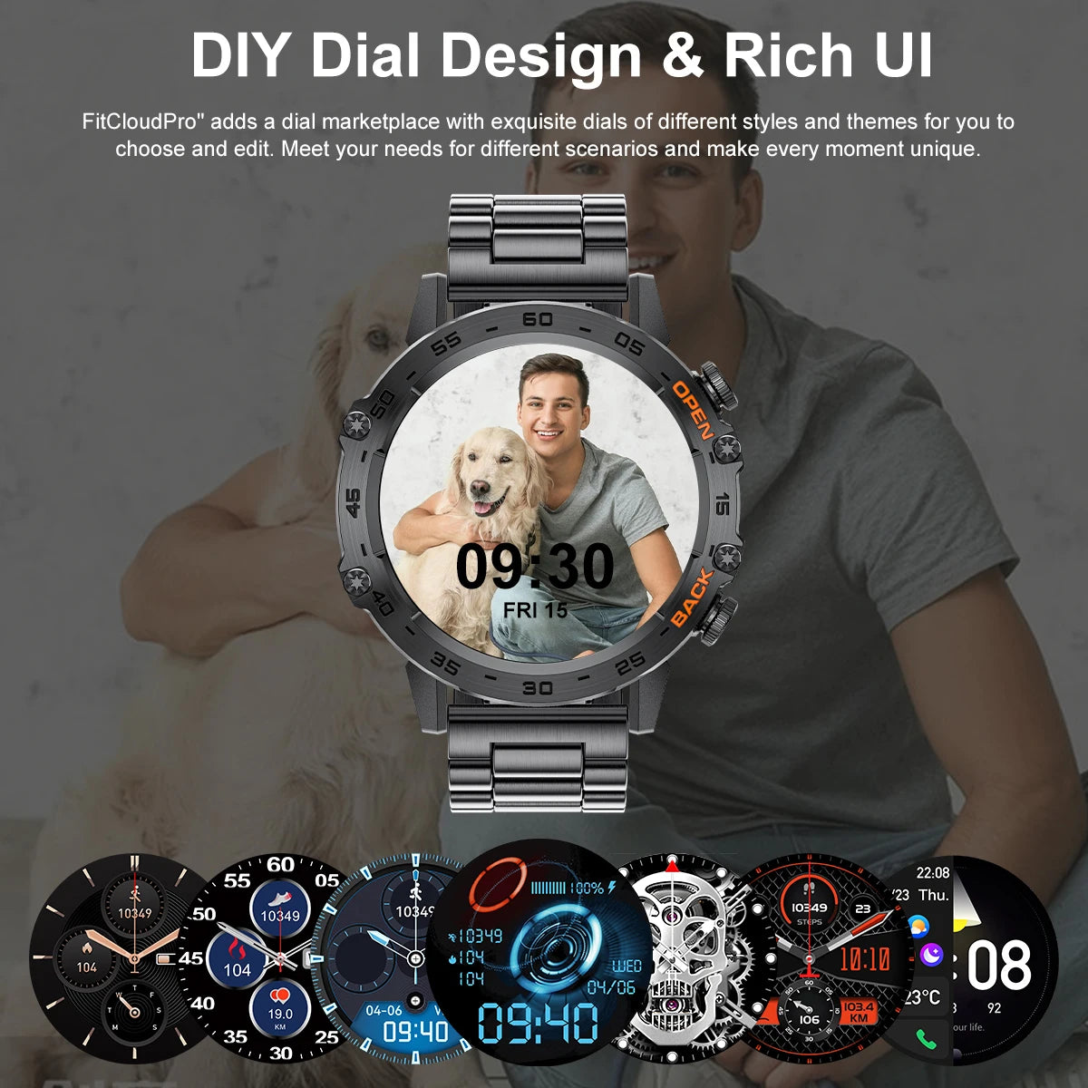 LIGE Smartwtach For Men Bluetooth Calling Waterproof Watches Health Monitoring 400mAh Outdoor Sport Smartwatch Man Reloj Hombre