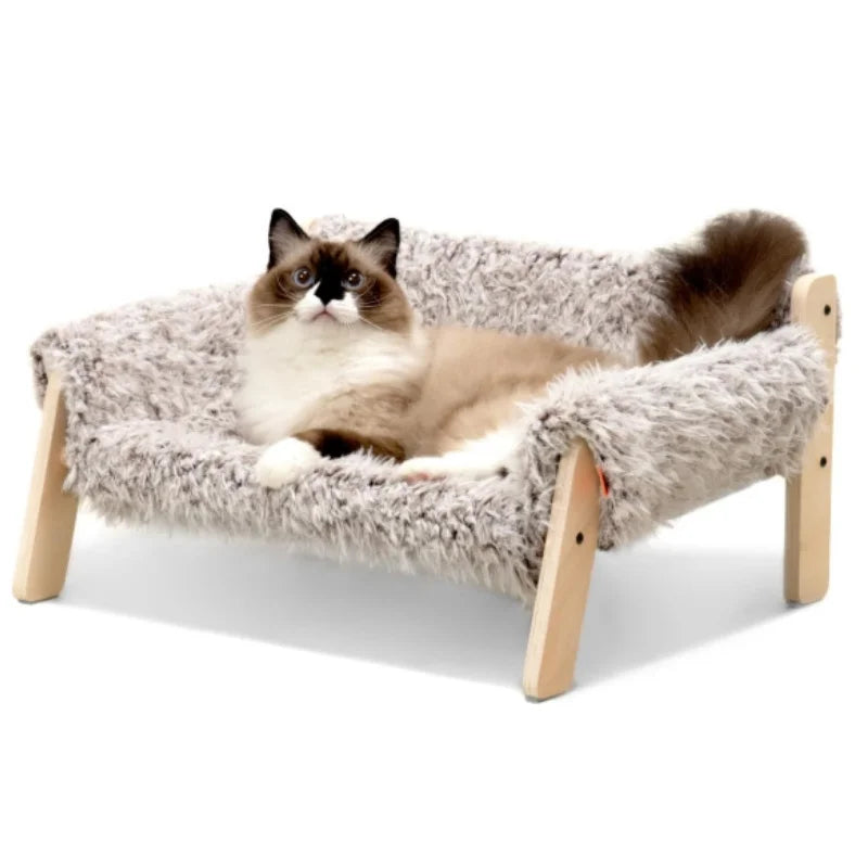 Mewoofun Large Cat Bed Brown-Grey Soft Couch 56x45cm