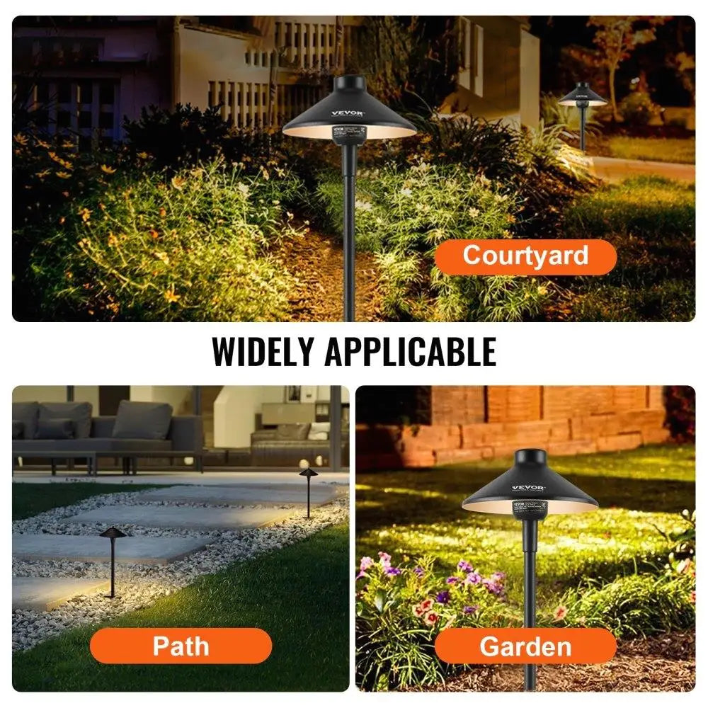 8 Pack Low Voltage Landscape Lights 3W 210LM 12V 24VAC DC Outdoor Walkway Lighting 3000K Warm White IP66 Waterproof