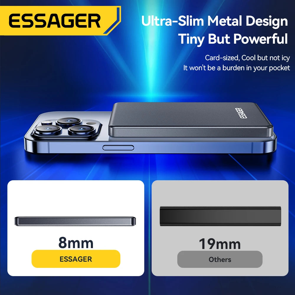 Essager Thin Wireless Power Bank Magnetic 20W 5000mAh Fast Charging