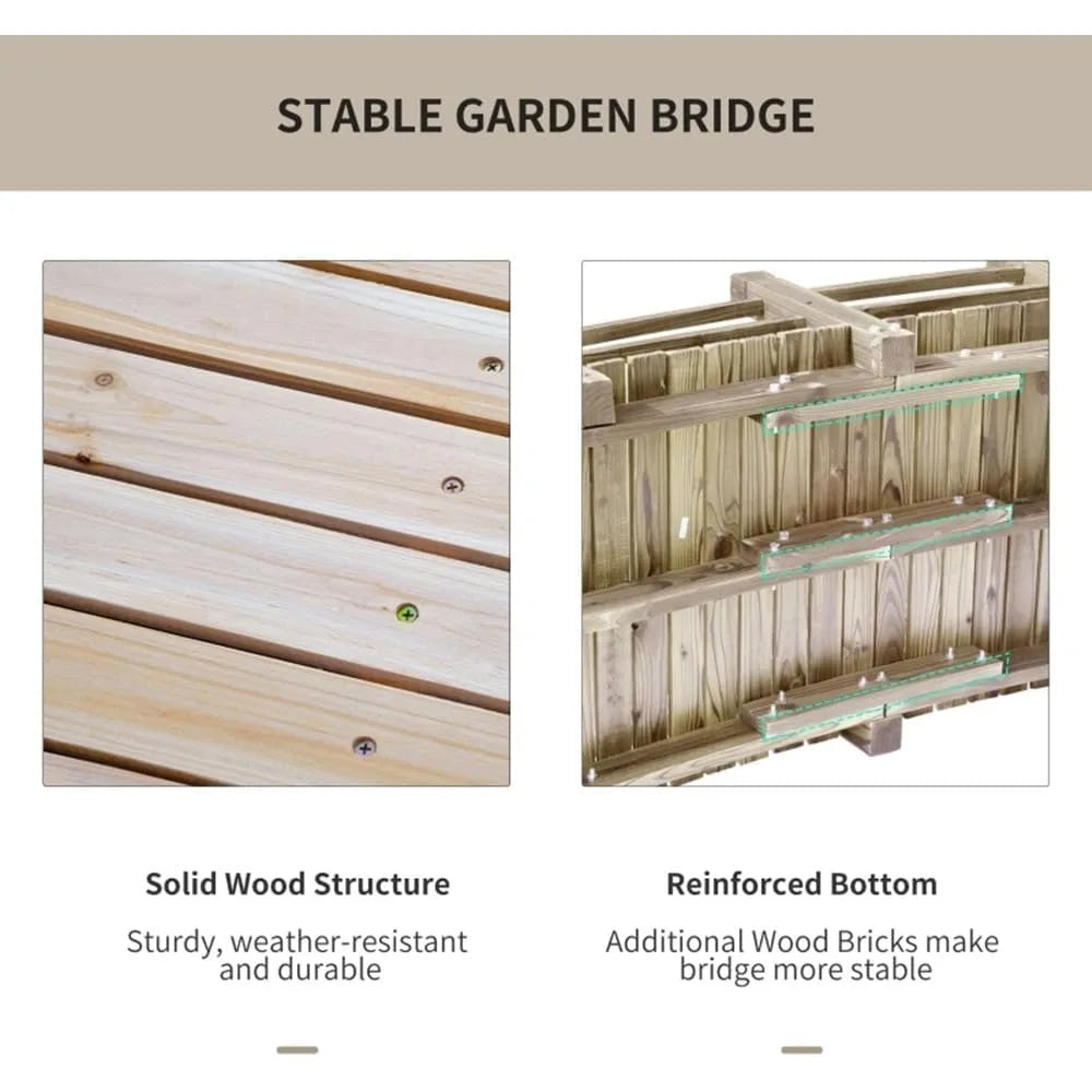Garden Bridge 5 FT With Double Safety Railings Classic Arc