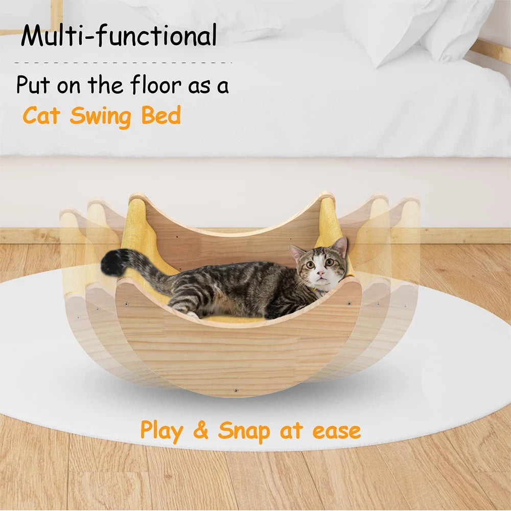 Cat Shelf Wall Hammock Climbing Shelves Moon Shaped Perches