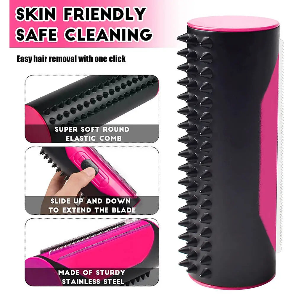 Pet Dog Hair Comb Hair Removal Combs Lint Roller Dog Cat Puppy Cleaning Brush Cats Sofa Carpet Hair Shedding Trimmer Deshedding