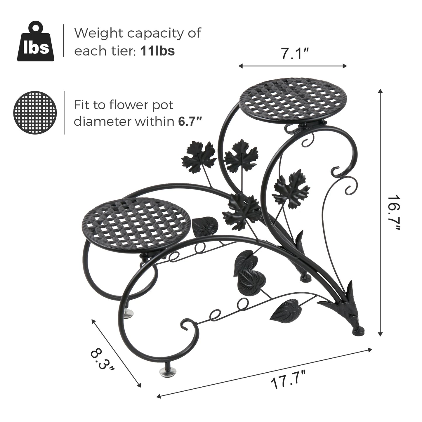 1 Pair of Tall Metal Plant Stands Elegant Iron Flower Pot Holder