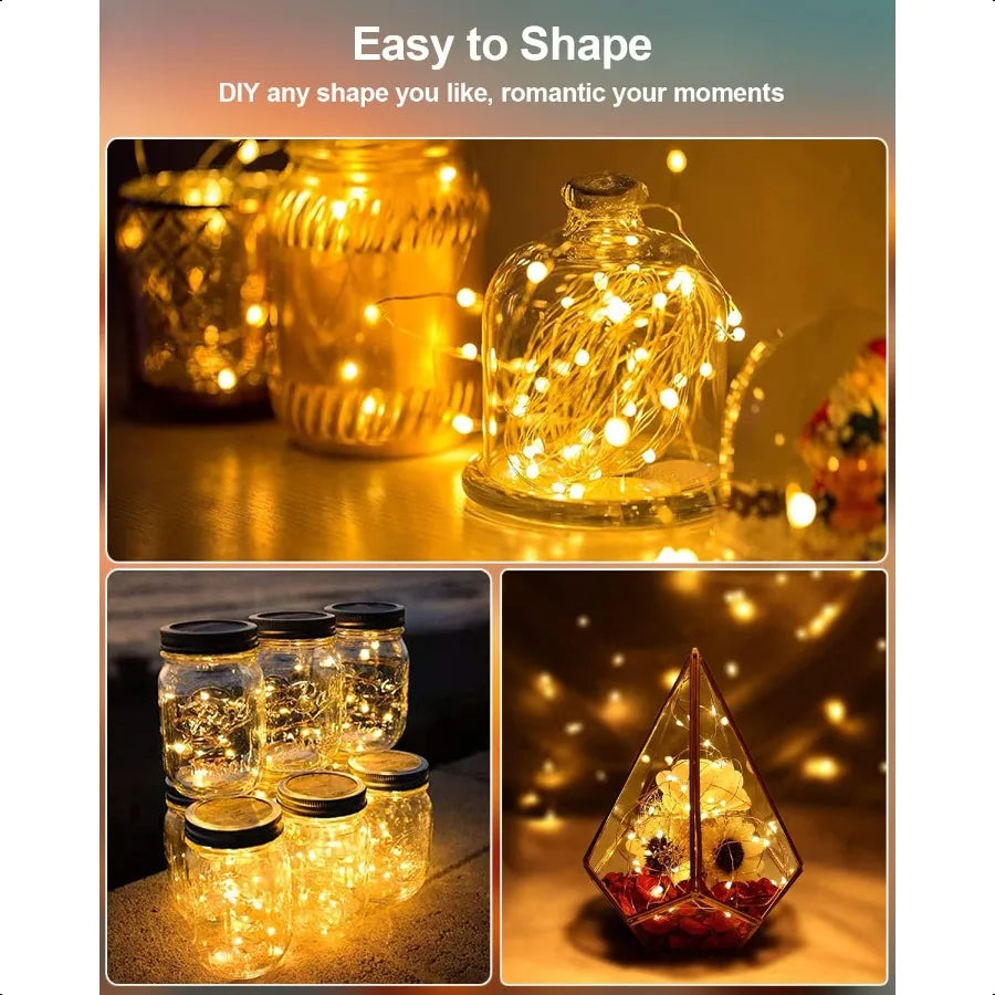 20 Pack Fairy Lights Battery Operated 3.3ft 20 LED Mini Fairy String Lights Waterproof Copper Wire Firefly Starry Lights for We