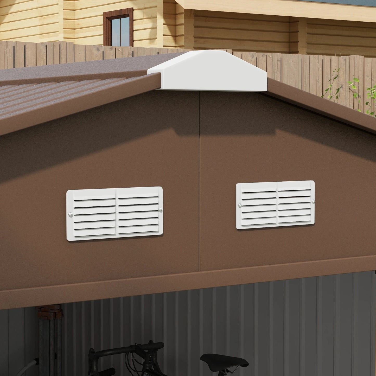 13' X 11' Steel Outdoor Utility Storage Tool Shed for Backyard Garden, Yellow