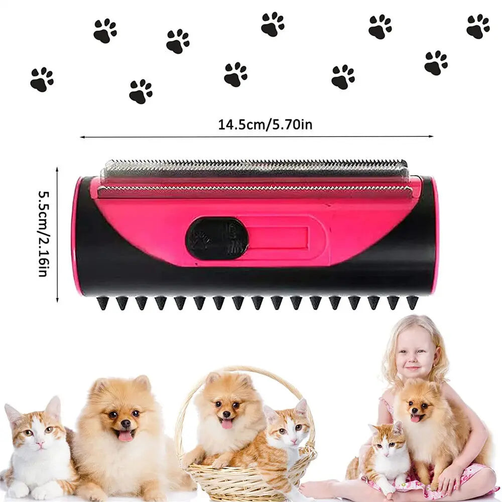 Pet Dog Hair Comb Hair Removal Combs Lint Roller Dog Cat Puppy Cleaning Brush Cats Sofa Carpet Hair Shedding Trimmer Deshedding