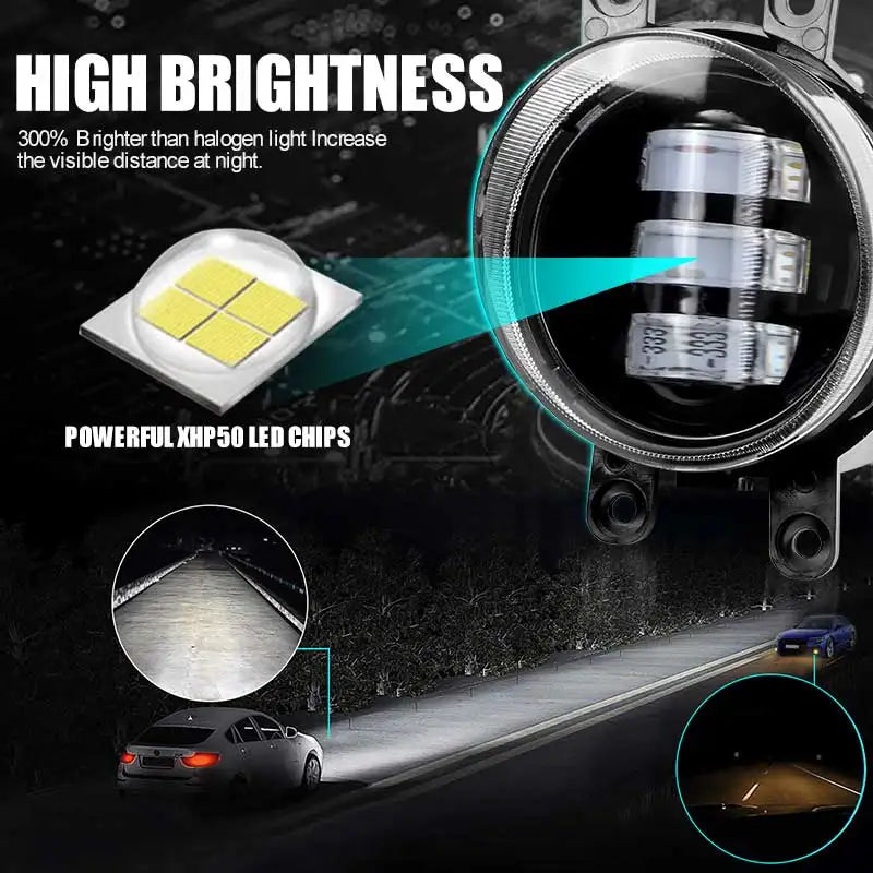 3 inch LED Fog Light 30W 6000K White Flat Driving Beam Off Road Driving Lamp For Toyota 4Runner Avalon Camry Corolla Highlander