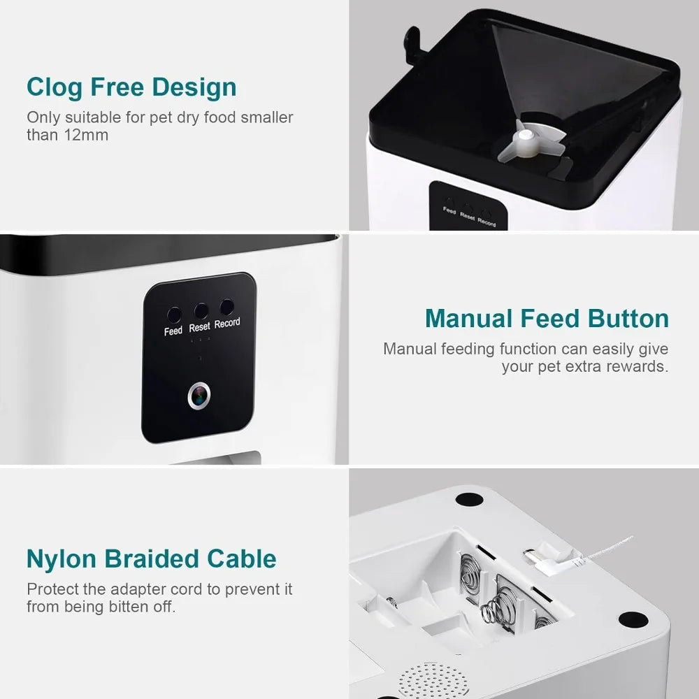 DoHonest Automatic Dog Feeder with Camera 8L Smart Dispenser