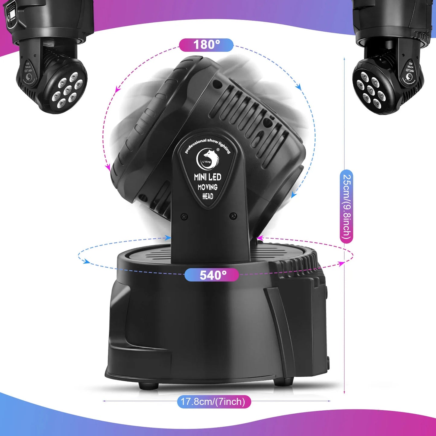 Yiflamefly 2Pcs/Set 105W Beam Moving Head Lights 7x4W RGBW LED Stage Lights DMX512 Spot Lights For DJ Disco KTV Wedding Party
