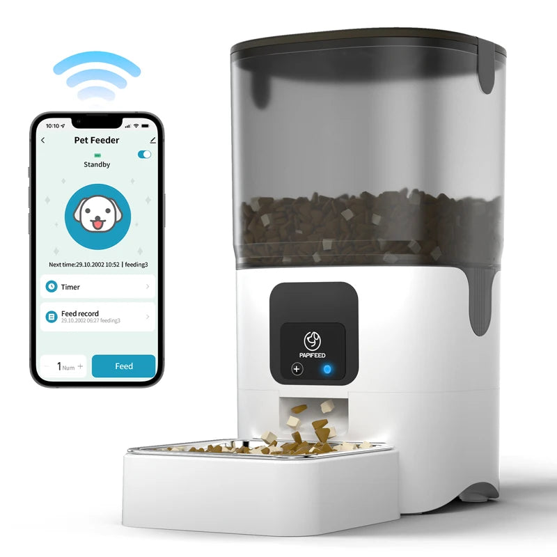 PAPIFEED Cat Automatic Feeder 6L Wifi Timed Pet Dispenser