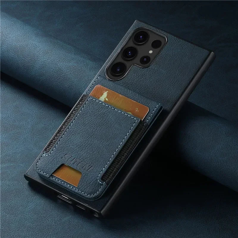 Luxury Shockproof Leather Wallet Flip Phone Case For Samsung S24 S23 S22Ultra Plus Magnetic Cover For Galaxy Note20 Ultra