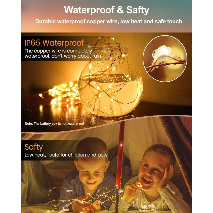 20 Pack Fairy Lights Battery Operated 3.3ft 20 LED Mini Fairy String Lights Waterproof Copper Wire Firefly Starry Lights for We