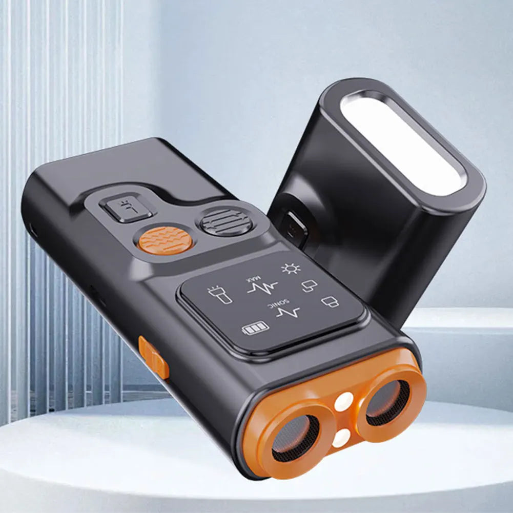 Rechargeable Sonic Anti Dog Bark Deterrent Device with Dual Ultrasonic Emitter LED Flashlight Shock Bark Collar Alternative