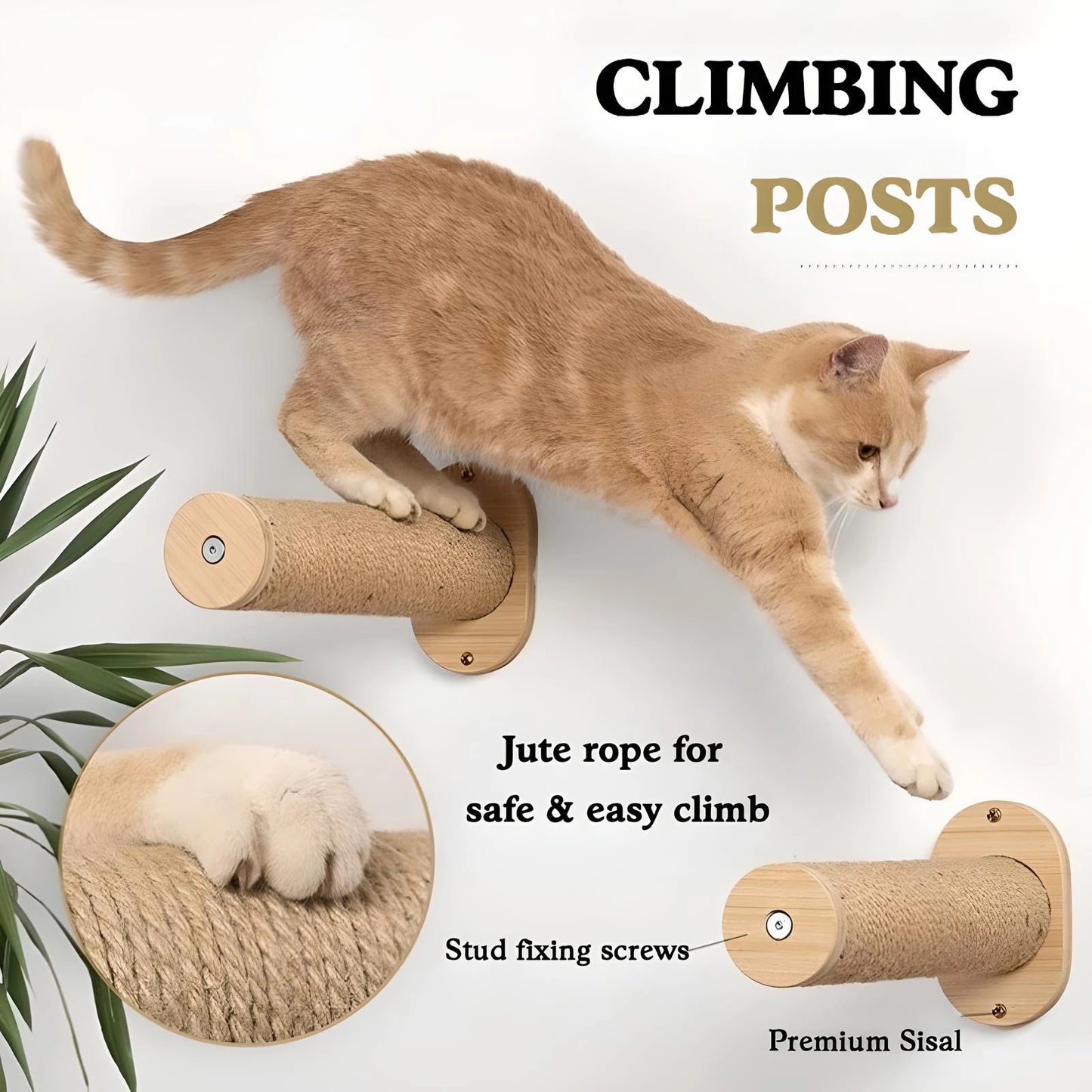 Cat Hammock Wall Mounted Cat Shelf With Two Steps For Cats