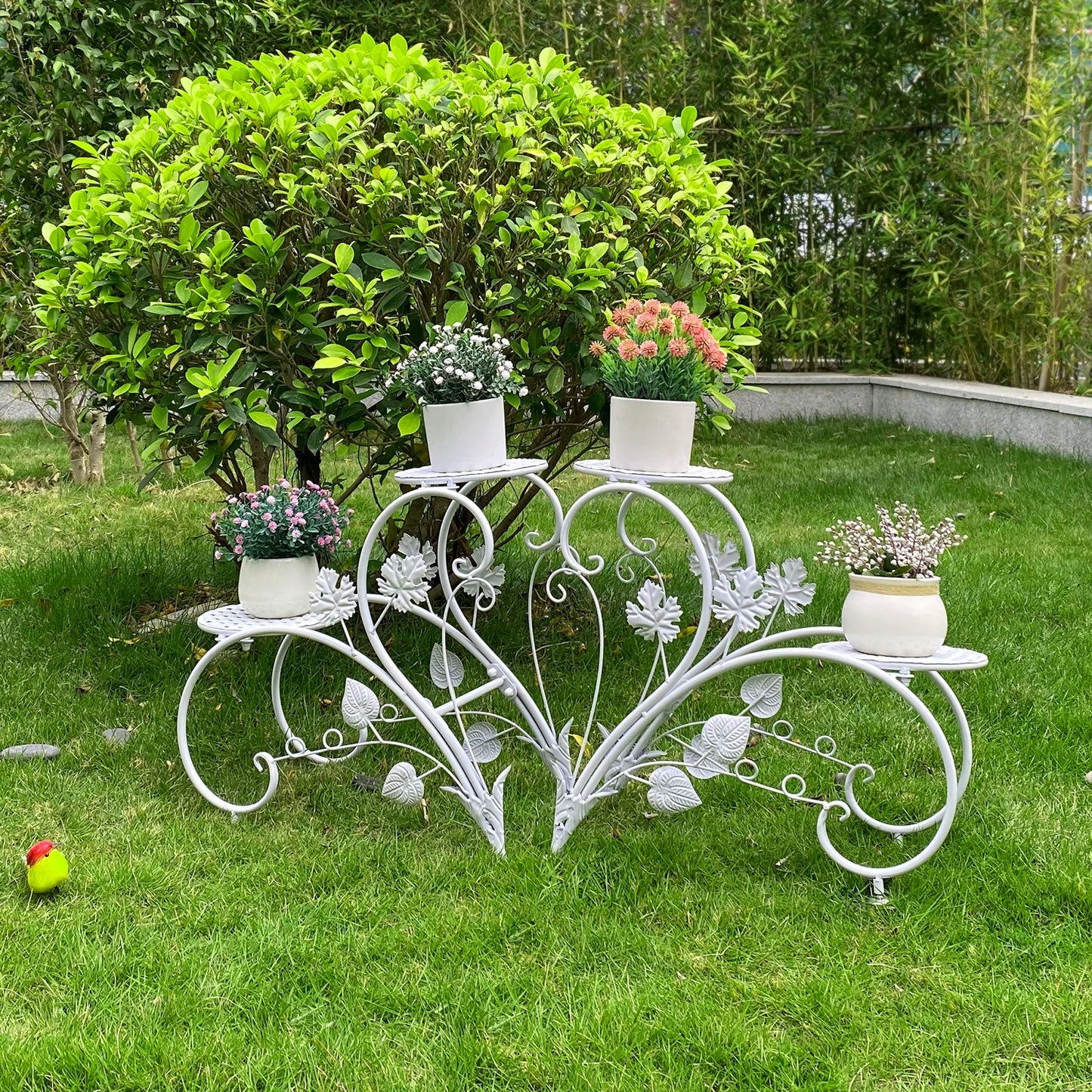 1 Pair of Tall Metal Plant Stands Elegant Iron Flower Pot Holder