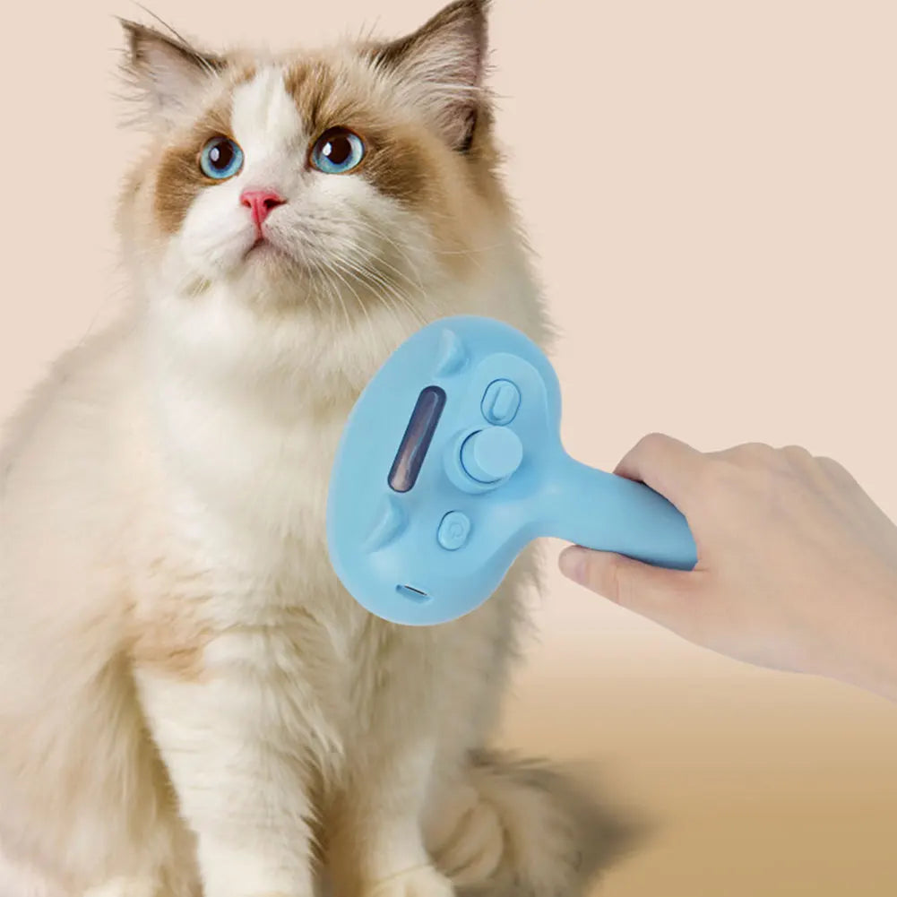 Cat Grooming Brush with Release Button Massage Grooming Brush Rechargeable Spray for Dogs and Cats