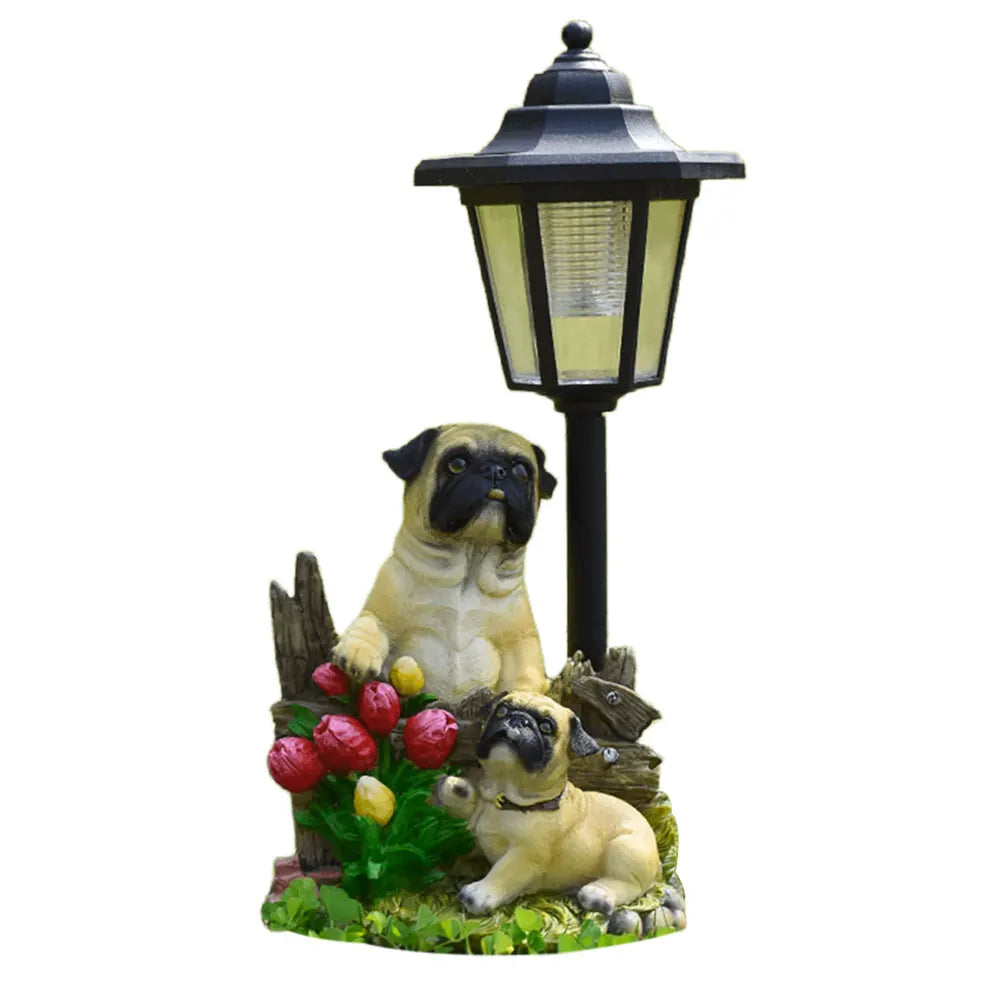 Solar Hexagonal Garden Lamp Resin Cute Figurine Light Animal/Child/Gnome Hexagonal Decorative Lamp Courtyard Decoration