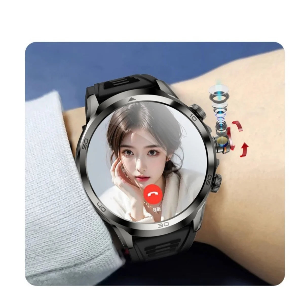 H19 Smart watch 1.95inch Amoled Smartwatch With 190° Rotary Camera NFC GPS WIFI Inset Sim Card Video Calling App Store Download