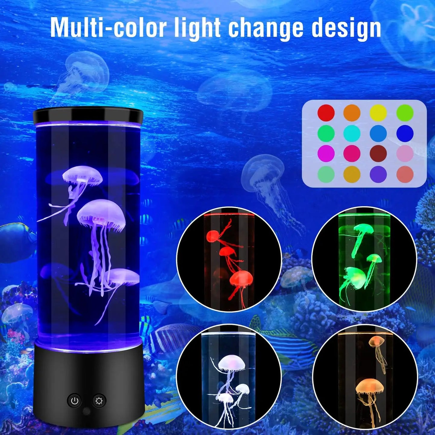 (Fba Warehouse) 16 Color Changing Jellyfish Lamp Night Light