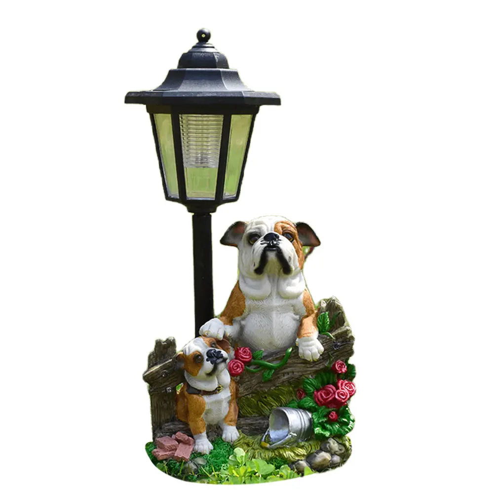 Solar Hexagonal Garden Lamp Resin Cute Figurine Light Animal/Child/Gnome Hexagonal Decorative Lamp Courtyard Decoration