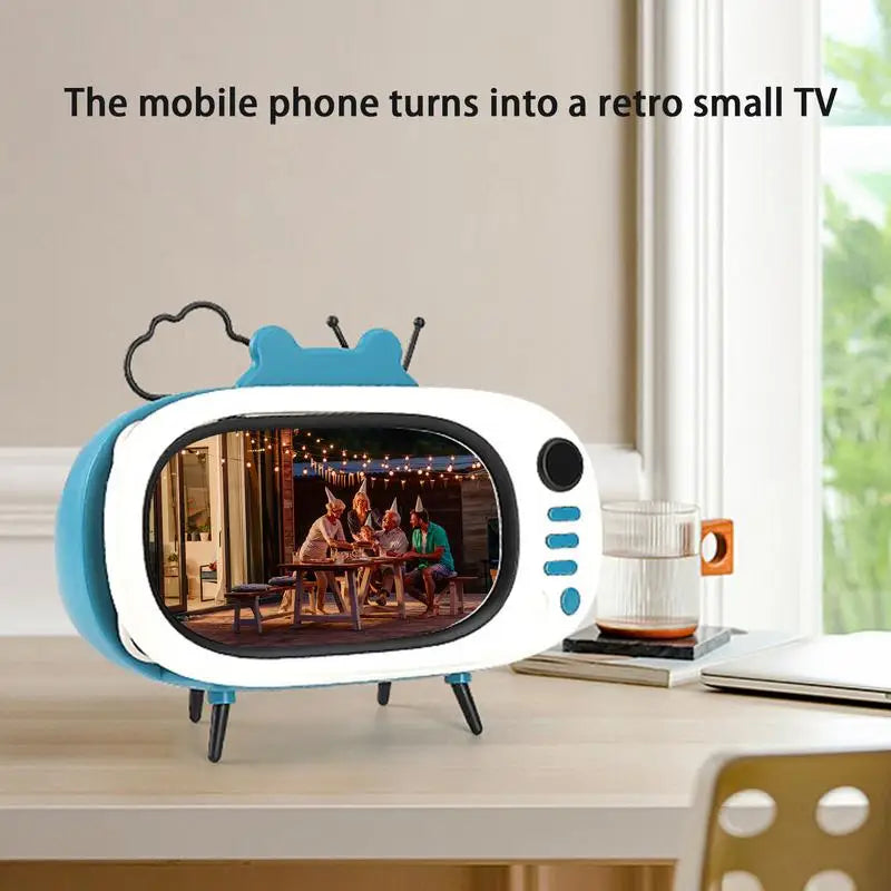 Creative Mobile Phone Holder TV Night Light Universal Phone Stand Retro TV Mobile Phone Holder Under 6.5 Inch