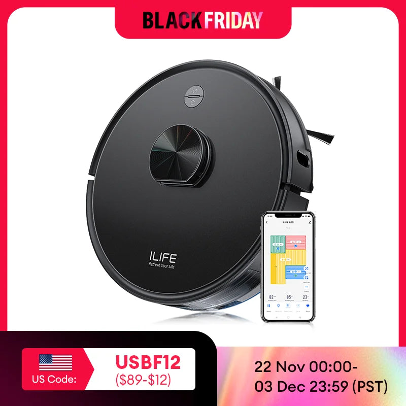 ILIFE A20 Robot Vacuum and Mop Combo with LiDAR Navigation