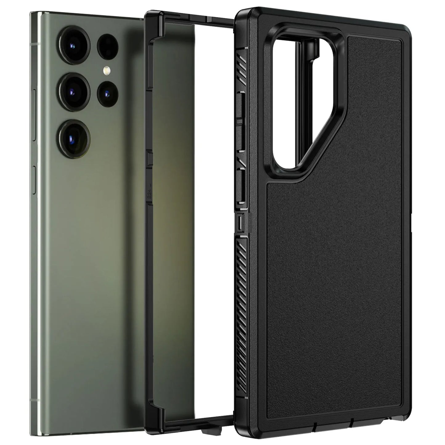 For Samsung Galaxy S23 Ultra 5G Dual Layer Case Slim Thin Hybrid Rugged Hard Shockproof Phone Cover Black