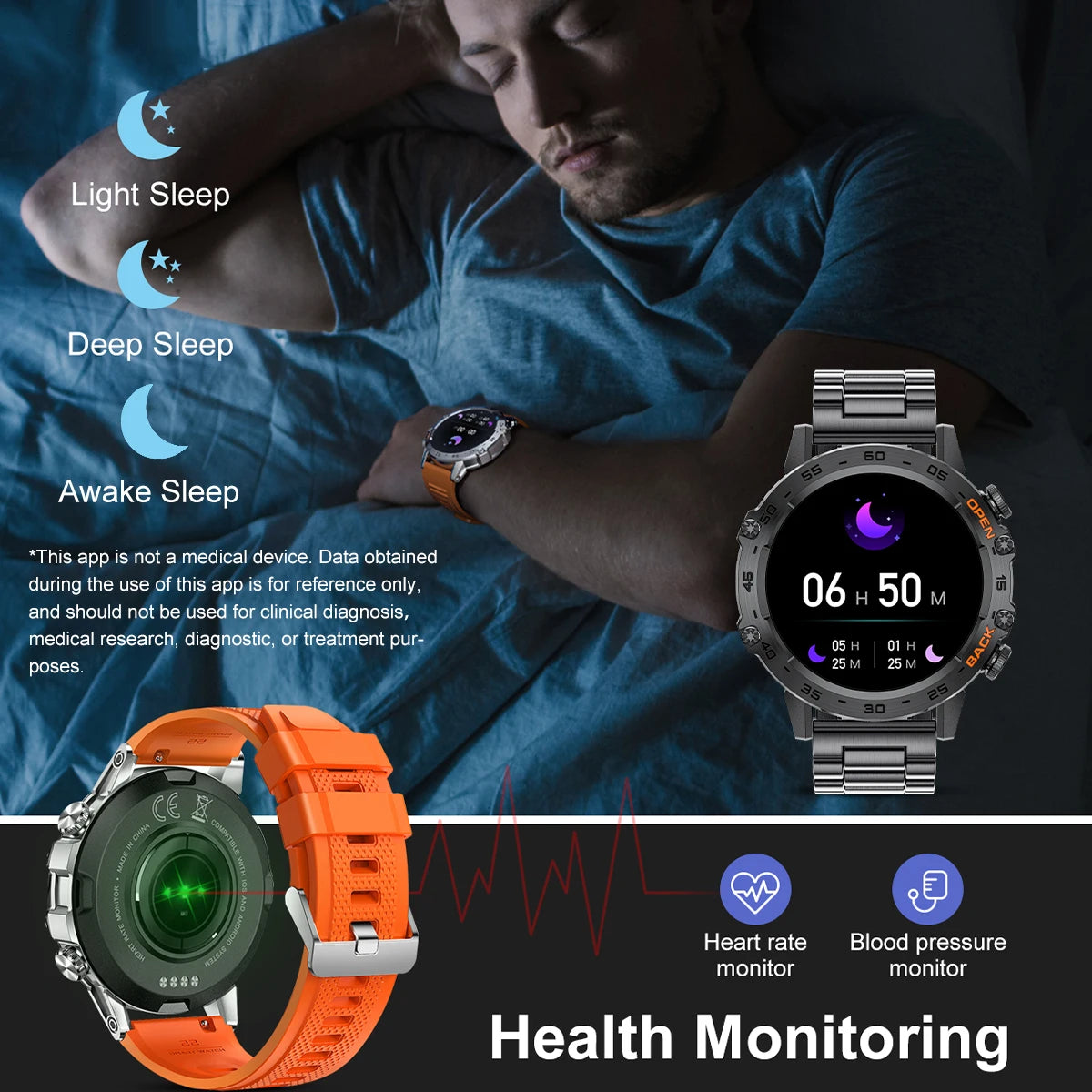 LIGE Smartwtach For Men Bluetooth Calling Waterproof Watches Health Monitoring 400mAh Outdoor Sport Smartwatch Man Reloj Hombre