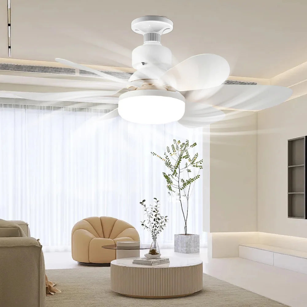 40W E27 LED Ceiling Fan Light with Remote Control Dimming Hanging Adjustable Wind Speed Fan Lamps for Living Room Study Home