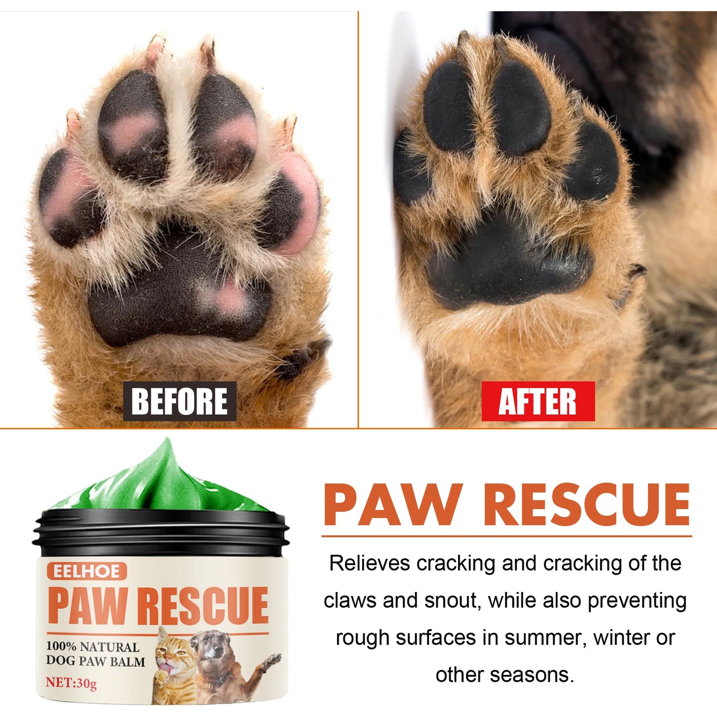 Pet Paw Cream 30g Cat and Dog Paw Protection Cream Moisturizing and Nourishing Natural Ingredients Suitable for Chapped Paws