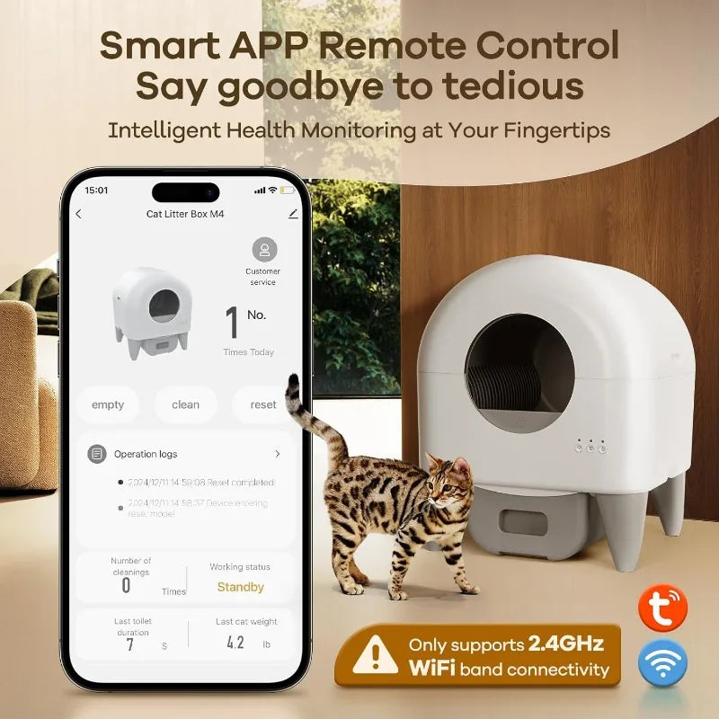 Self Cleaning Litter Box, 95L Automatic Cat Litter Box