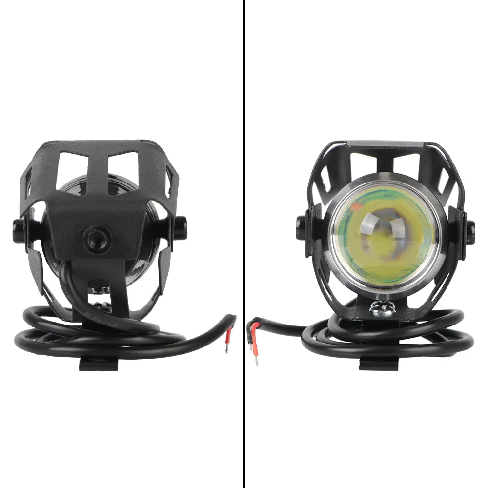 2pcs Motorcycle Headlight Auxiliary Working Lamp Motorbike Spot Fog light LED DRL Spotlights Angel Eye