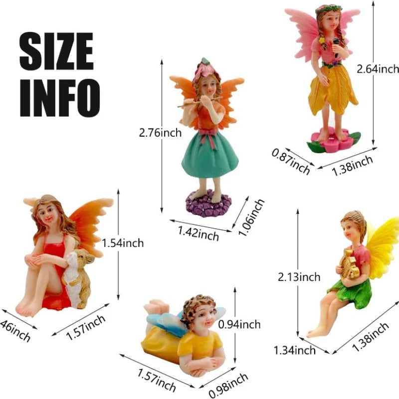 Garden Statues Fairies Set of 10 Pcs Miniature Outdoor Decor