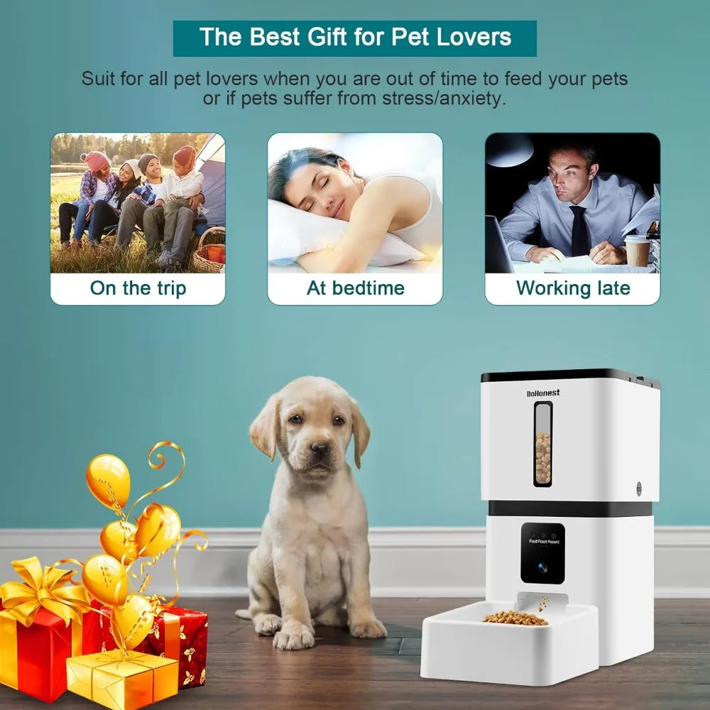 DoHonest Automatic Dog Feeder with Camera 8L Smart Dispenser