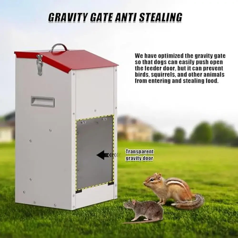 Large Breed Dog Food Dispenser Gravity Feeder 25lbs Steel