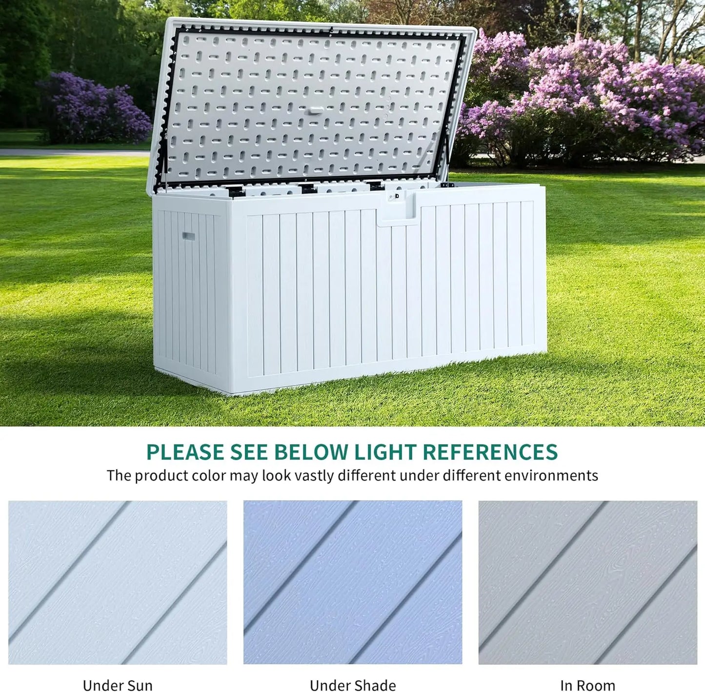 XXL 230 Gallon Large Deck Box,Outdoor Storage for Patio Furniture Cushions,Garden Tools with Flexible Divider,Waterproof,