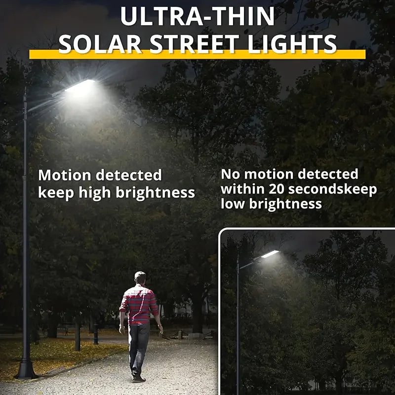 Solar Street Lights Outdoor - Solar Lights Outdoor Waterproof Motion Sensor, Solar Parking Lot Lights Commercial Dusk to Dawn