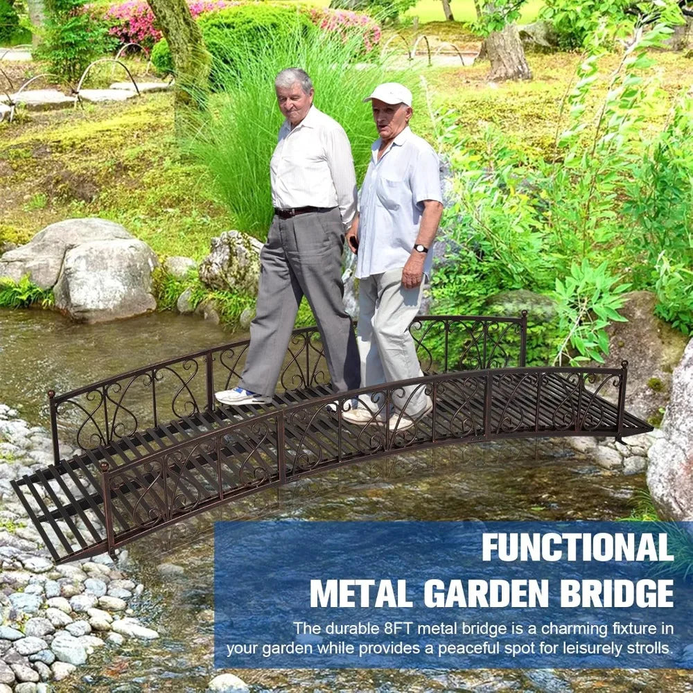 Outdoor Metal Garden Bridge Footpath Crossing