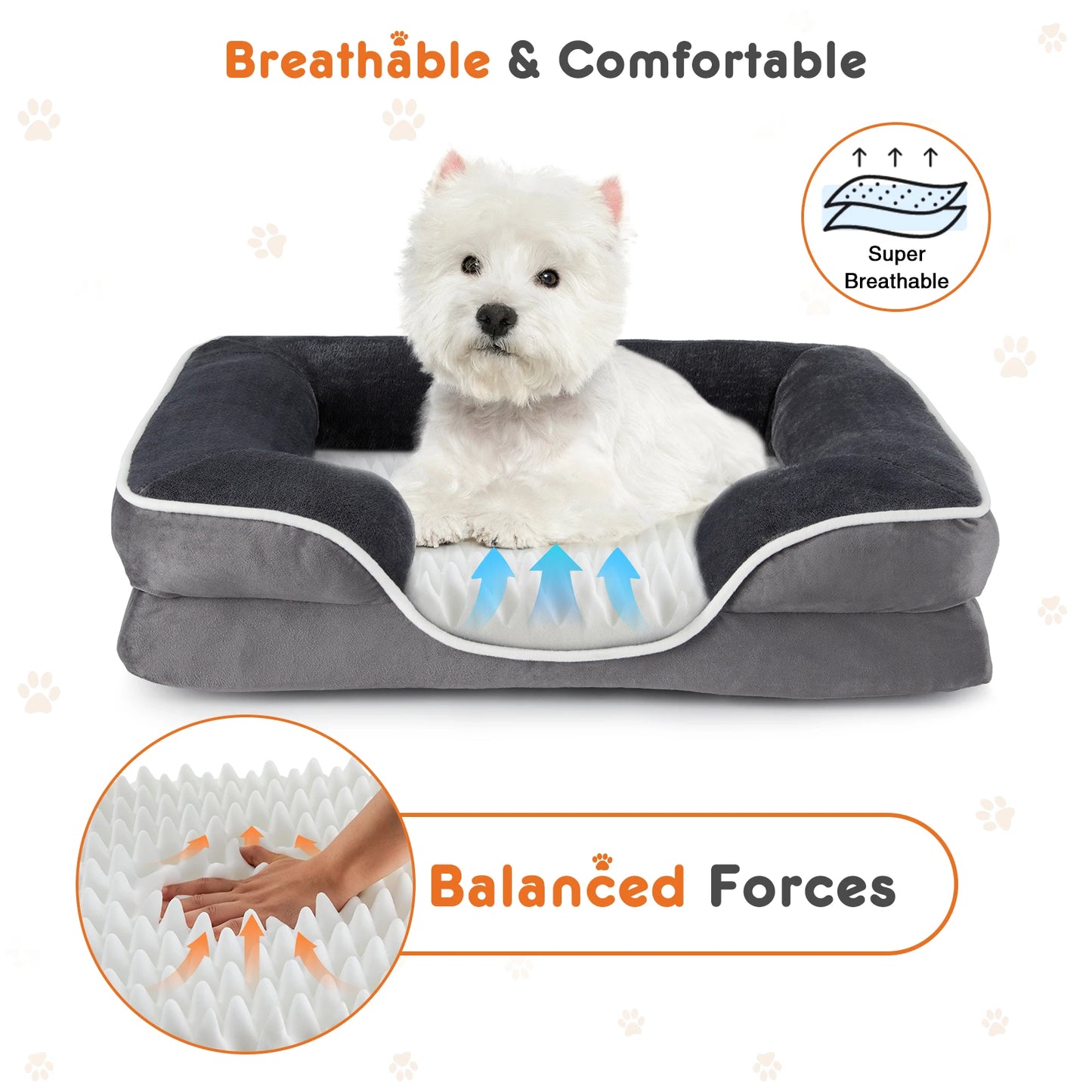 JHK Orthopedic Dog Bed Memory Foam Pet Bed for Small Dogs