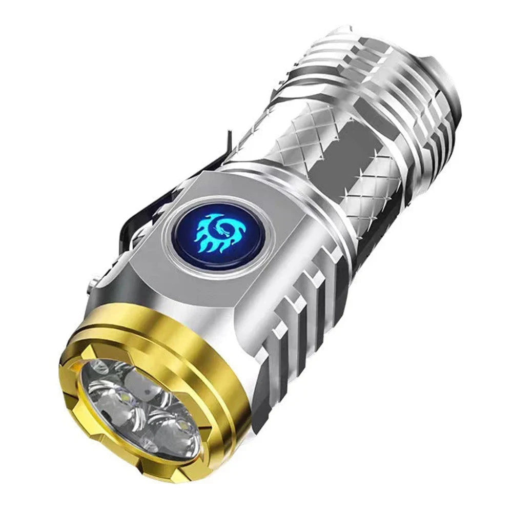 Three-Eyed Monster Super Power LED Flashlight Type-C Rechargeable Portable Outdoor Lighting Long-Range Powerful Flash Lights
