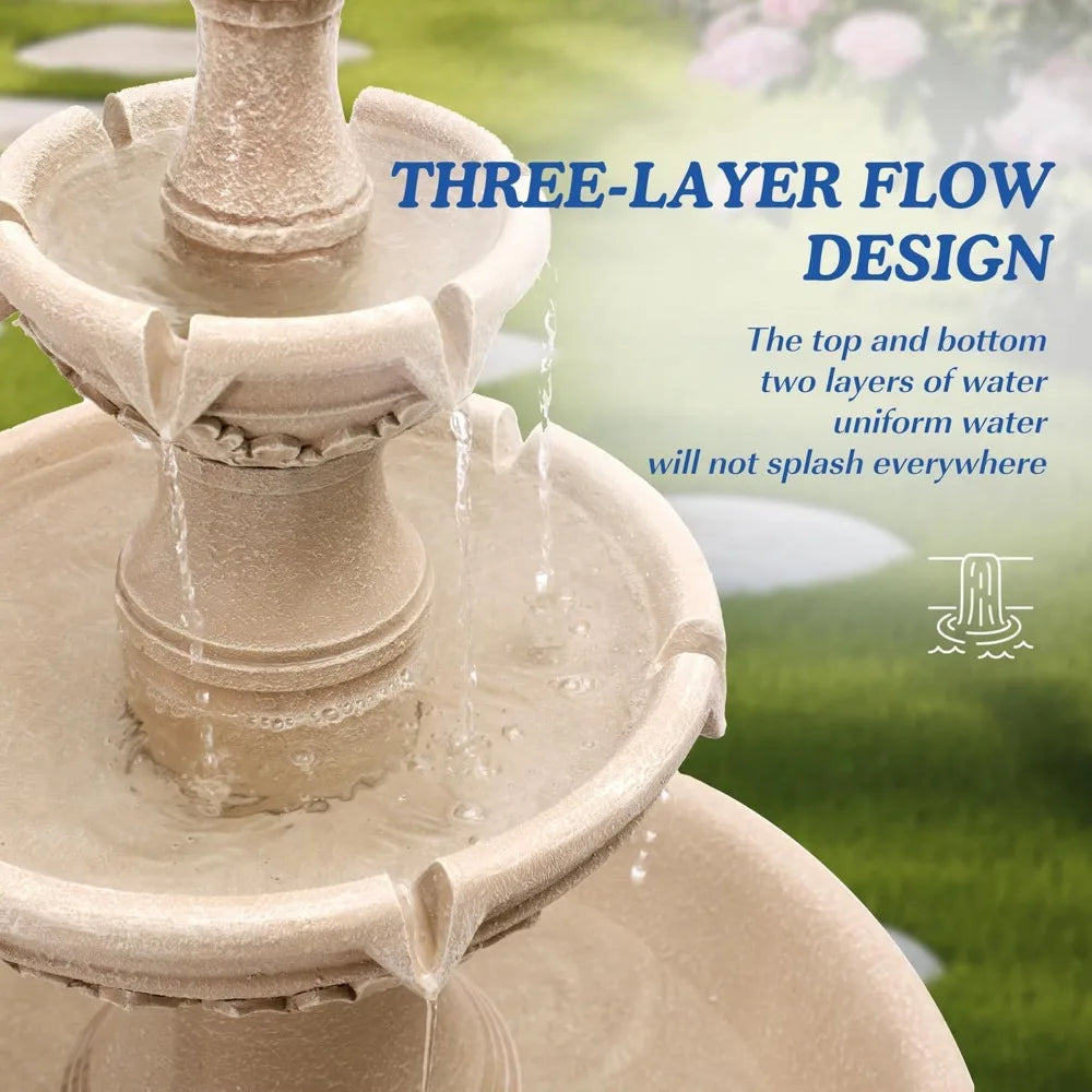 Outdoor Resin Cascading Water Fountain