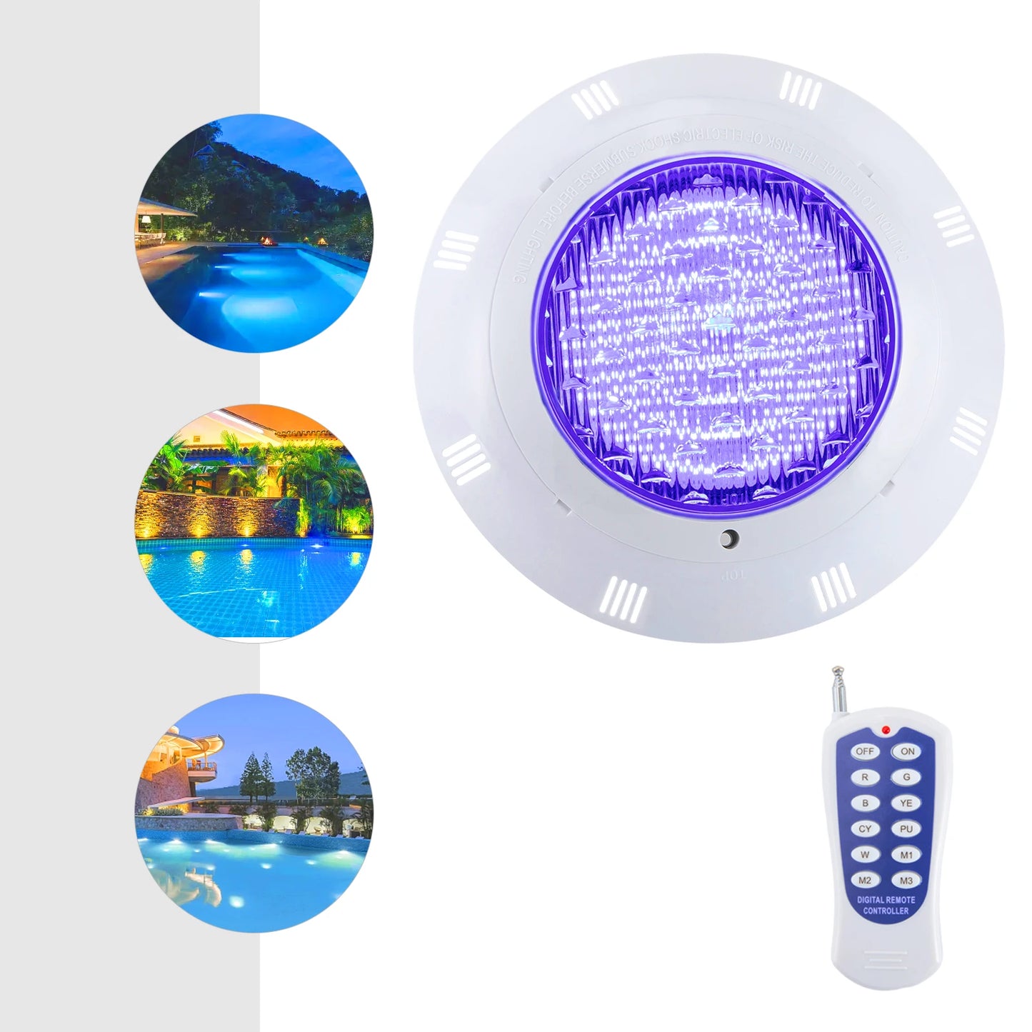 Pool Lights with 7 Color Combinations, IP68 Waterproof, 3 Dynamic Modes, 360° LED Beads, ABS & PC Housing for Pool Parties