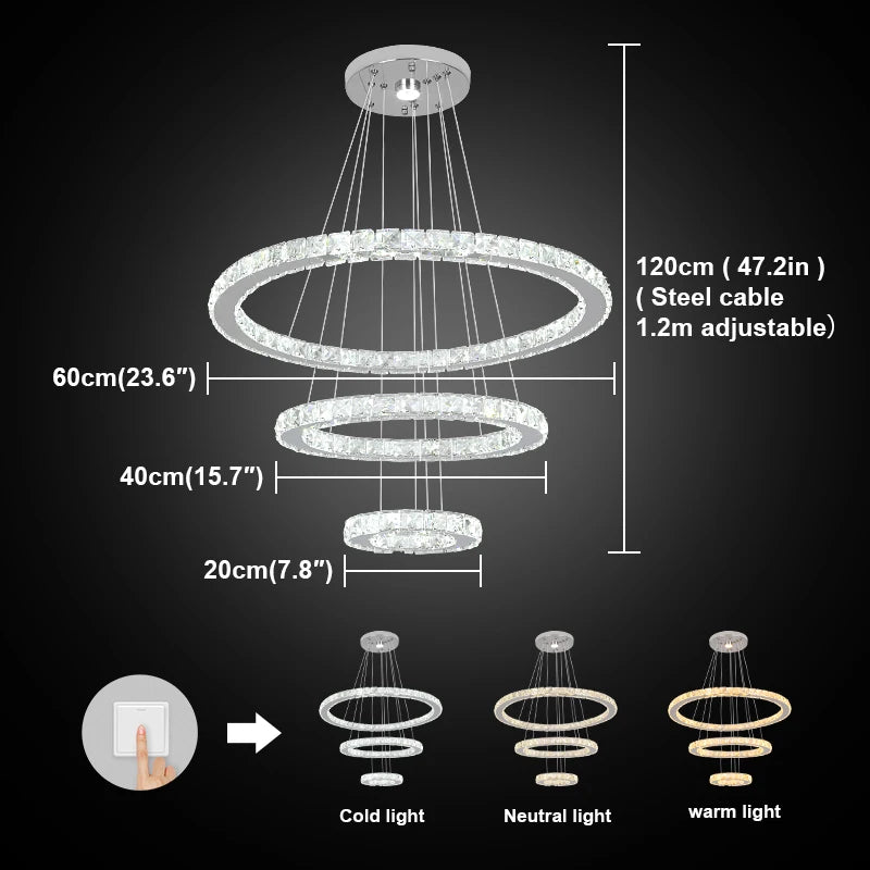 Modern Crystal Chandelier Dining Room Decor Pendant Hanging Light Fixtures For Living Room Ceiling Lamp Lustre Home Decoration
