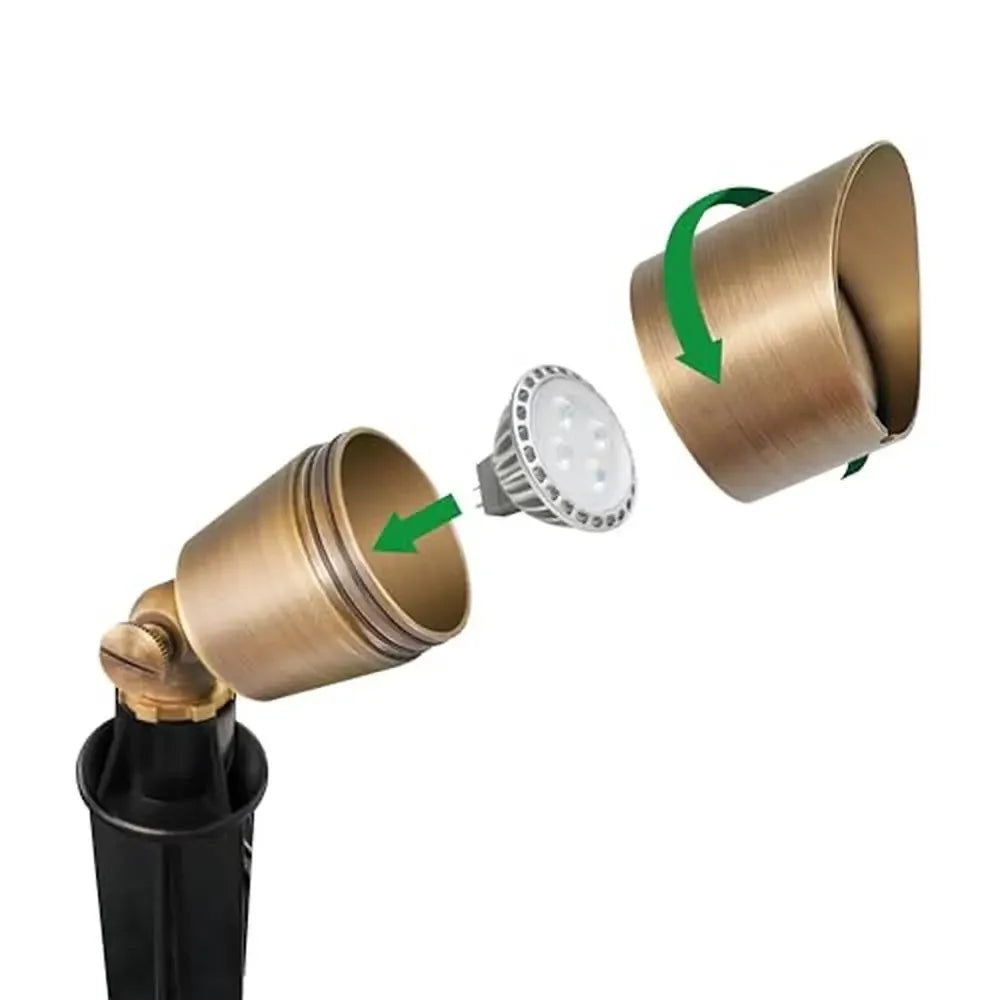 Compact Brass Outdoor Landscape Spot Light 12V AC DC Waterproof