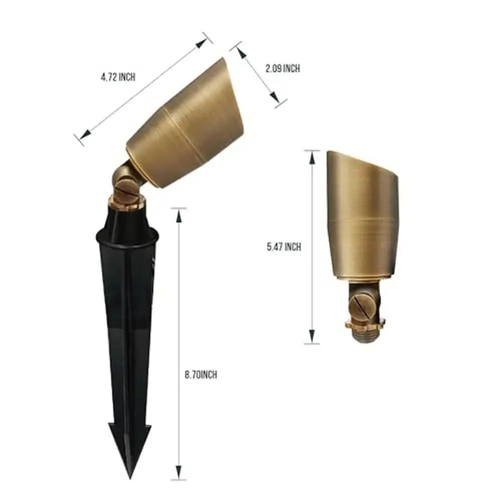 Compact Brass Outdoor Landscape Spot Light 12V AC DC Waterproof