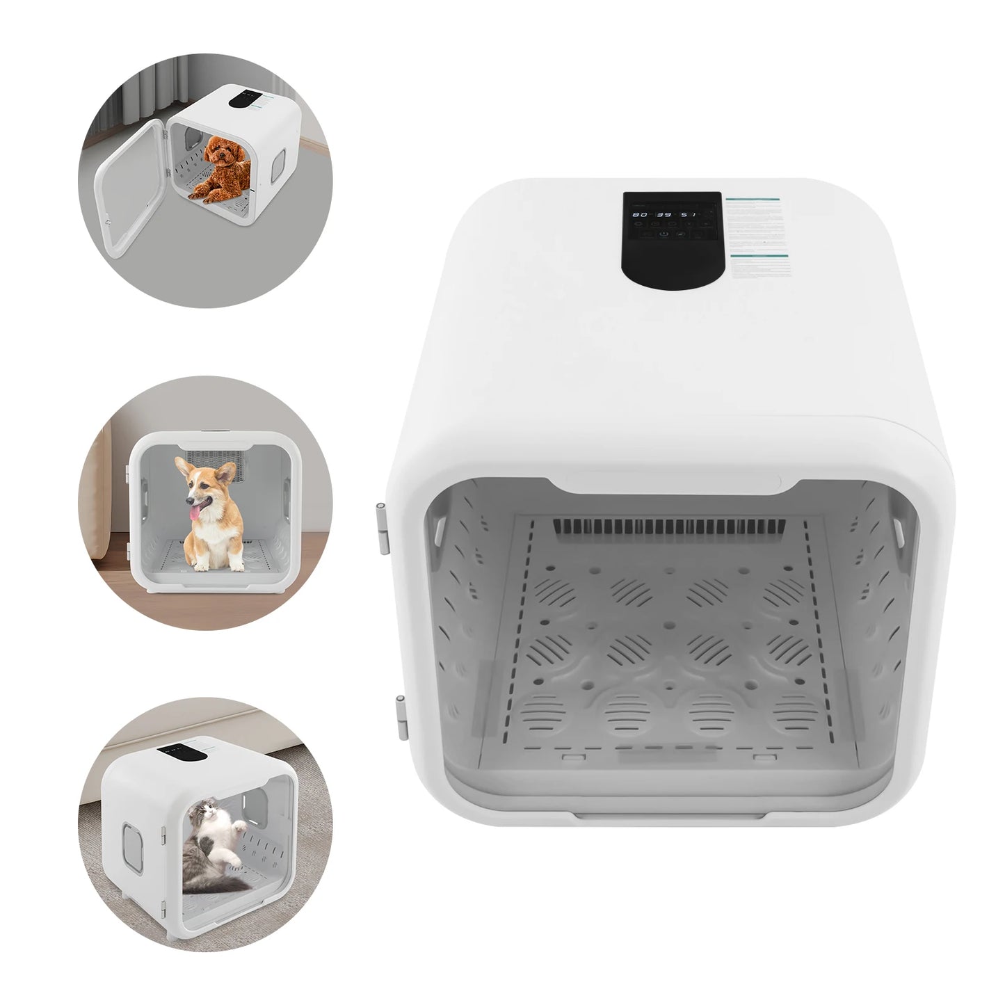 Pet Grooming Hair Dryer Box Adjustable Wind and Temperature Uv Sterilization Cabinet
