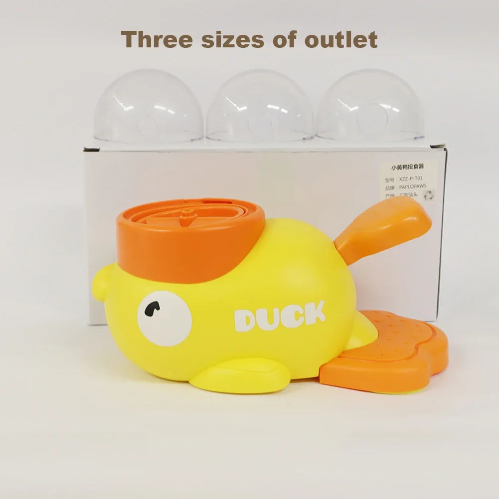 Yellow Duck Pet Automatic Feeder Wear Resist Dog Snack Feeder Non Slip Puzzle Feeder Toy for Dog Cat Intelligent Training Toy