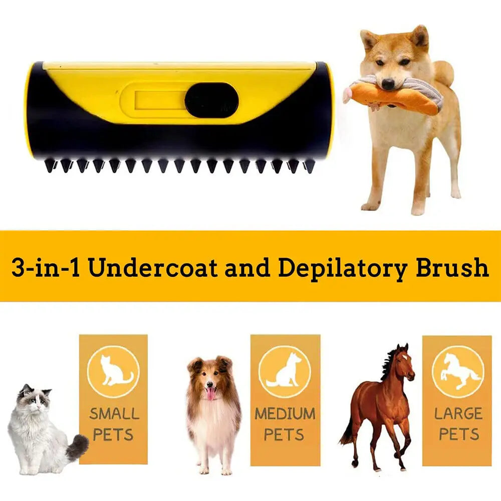 Pet Dog Hair Comb Hair Removal Combs Lint Roller Dog Cat Puppy Cleaning Brush Cats Sofa Carpet Hair Shedding Trimmer Deshedding