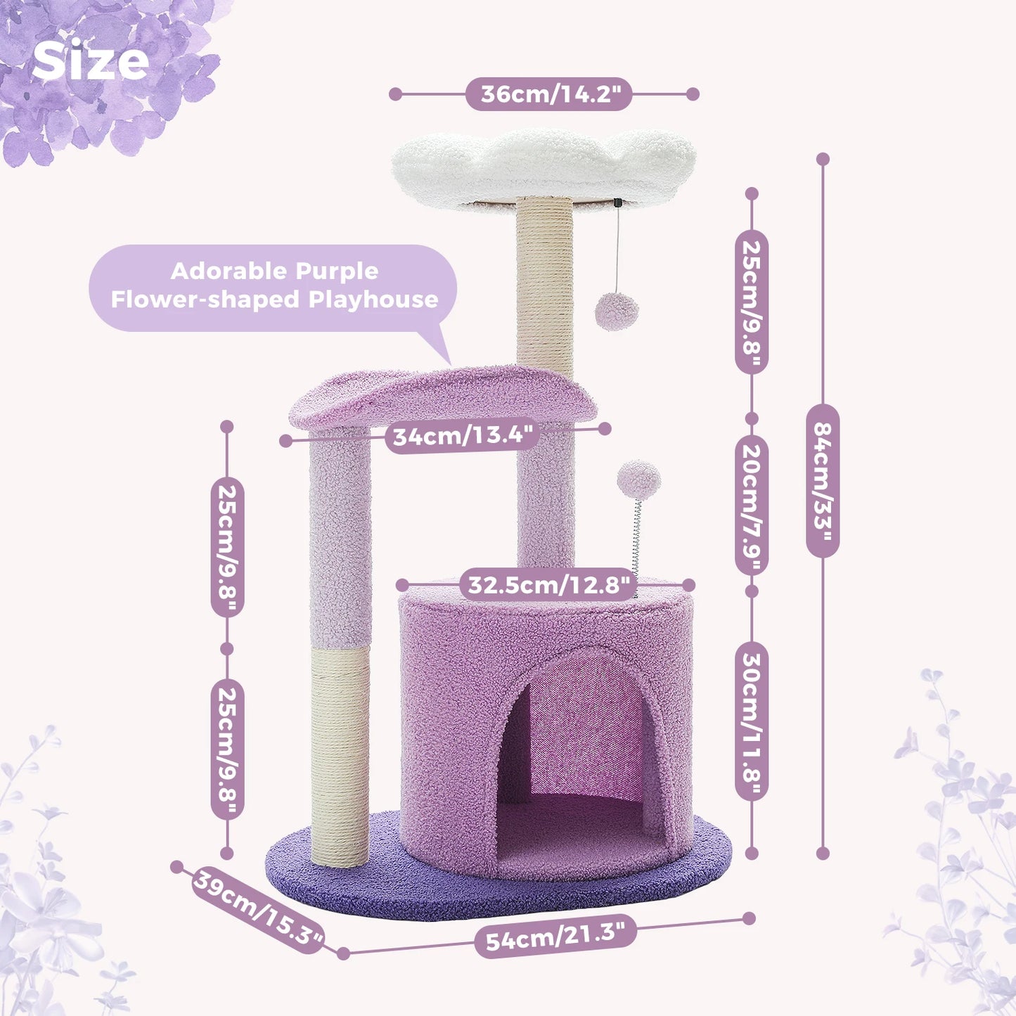 Cactus Cat Tree with Curved Perch Cozy Cat Condo Tower